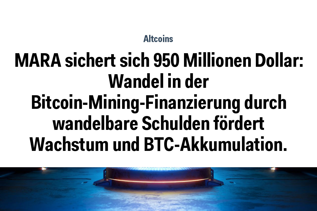 MARA sichert sich 950 Millionen Dollar: Wandel in der Bitcoin-Mining-Finanzierung durch wandelbare Schulden fördert Wachstum und BTC-Akkumulation.