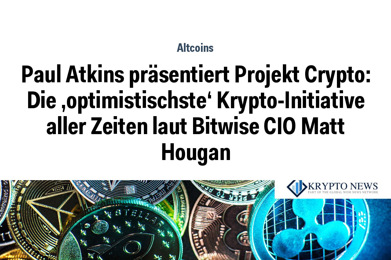 Paul Atkins präsentiert Projekt Crypto: Die 'optimistischste' Krypto-Initiative aller Zeiten laut Bitwise CIO Matt Hougan